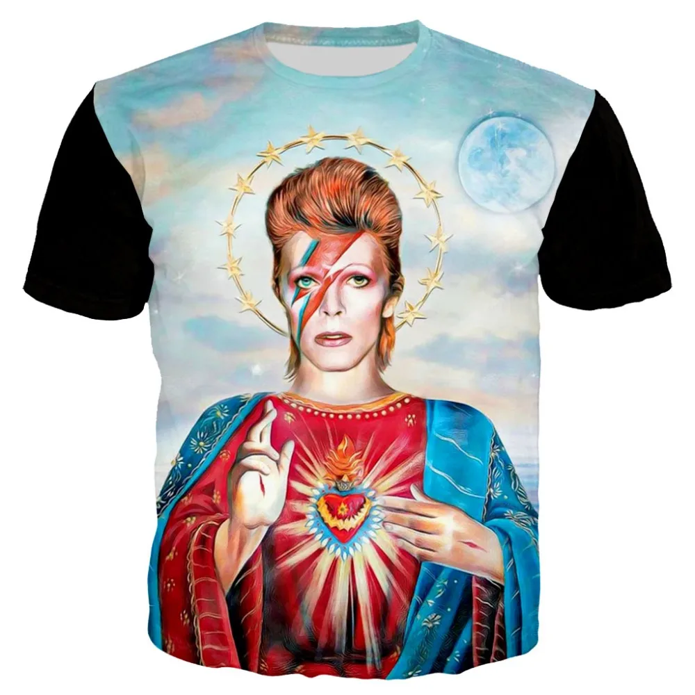YX Girl 2019 Summer Casual T shirt Men 3d Print David Bowie, T-shirt majice kratki rukav tees vrhovima дропшиппинг Slika 5